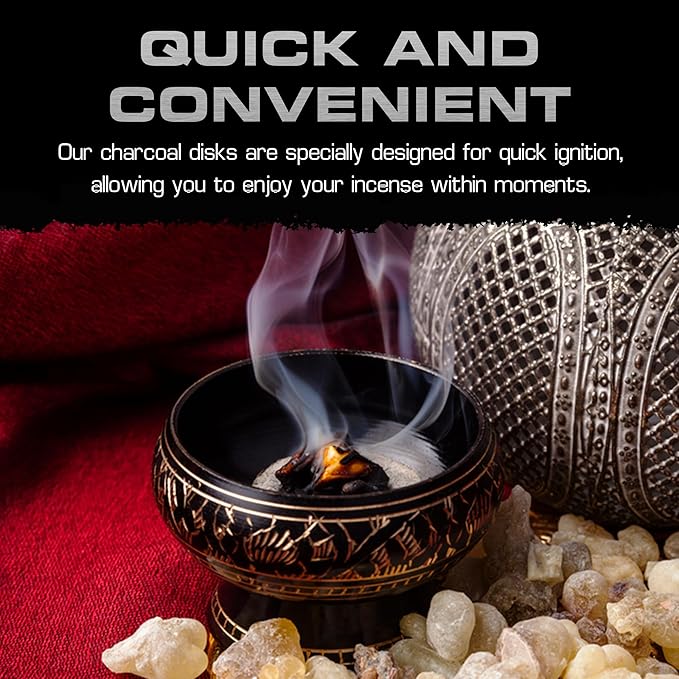 Sunlight Charcoal Instant Light Coals – Incense Coal Disks – Coal Tablets – Charcoal Disks – 200 Coals – 33 mm Quick Light Briquettes – Slow Burn/Low Smoke