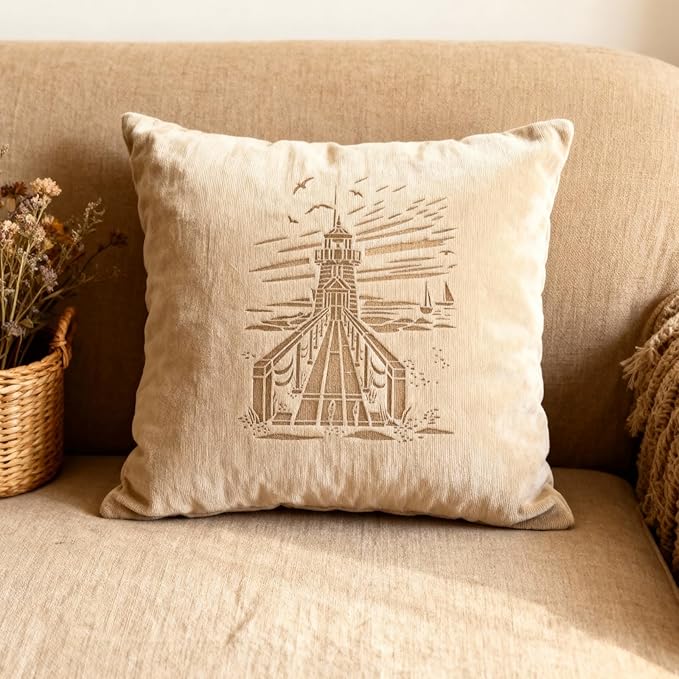 TIAMECH A4 Reusable Coast Lighthouse Stencil for Painting - Beach Seaside Boardwalk Layering Template, DIY Wall Art, Wood Furniture, Scrapbook & Crafts (8.3x11.7inch)