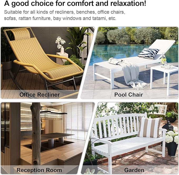 ERWUDEling Outdoor Chaise Lounge Chair Cushion 67 x 19 Inch - 4" Thick Waterproof Zero Gravity Pad Non-Slip 7D PP Cotton with 6 Ties, Machine Washable for Patio/Home/Office (Gray)