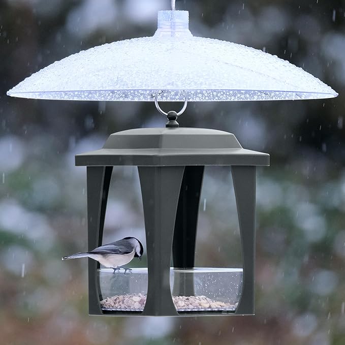 Squirrel Shield 16 inch Plastic Squirrel Baffle - Protects Hanging and Pole Mounted Feeders, Clear