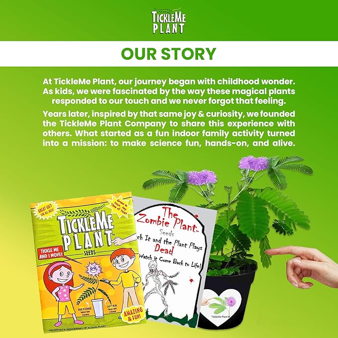 TickleMe Plant Deluxe Family Greenhouse Kit β Grow The Playful Plant That Closes Its Leaves When Tickled! Includes Mini Greenhouse, 3 Seed Packets, Soil Pellets & Pots β Fun Indoor Gardening Gift