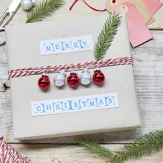 G2PLUS Christmas String,Gift Wrapping String,2MM White and Red Twine String,328Feet Cotton Natural String Butchers Twine for Gift Packaging,Baking,DIY Arts & Crafts