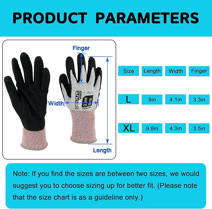 CYRUS Nitrile Gardening Gloves for Women&Men, Thorn-Proof Garden Gloves,Work for Yard Garden, Weeding, Digging, Pruning