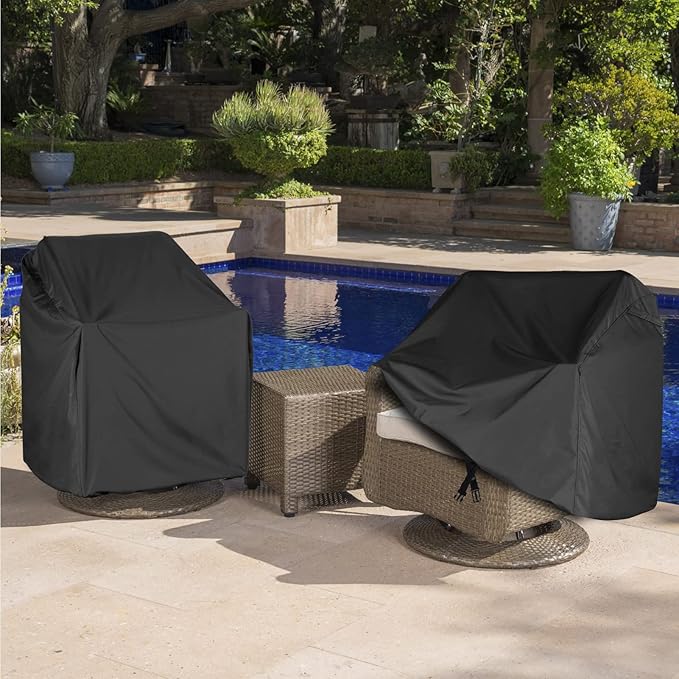 Patio Chair Covers,Outdoor Swivel Lounge Chair Cover,(37.5 L x 39.25 W x 38.5 H inches) Swivel Patio Chair Cover Waterproof , 100%Waterproof Heavy Duty Outdoor Chair Covers