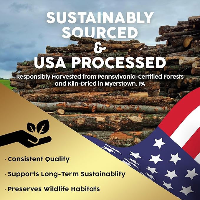 Kiln-Dried PA Cherry – 16” Splits (Approx. 38 lb) – Sweet Smoking Wood for Cooking, Grilling, Wood-Fired Ovens & Campfires – Easy Light, Low Smoke, USA-Sourced
