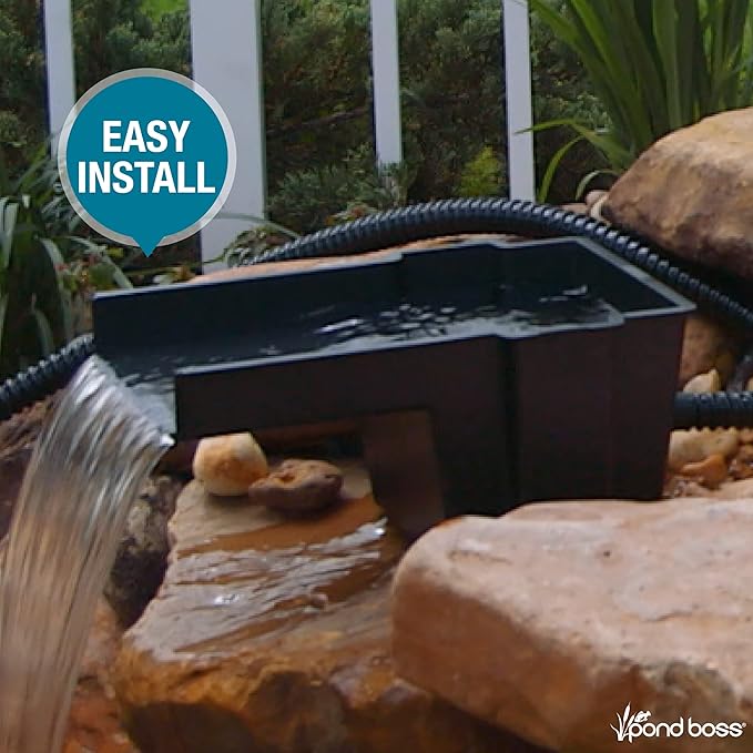 Pond boss Waterfall Spillway, 8 inch Wide Weir, Waterfall Box, Smooth Flow, Durable Construction, Easy to Install, Great for Waterfalls, Pondless Water Features and Streams