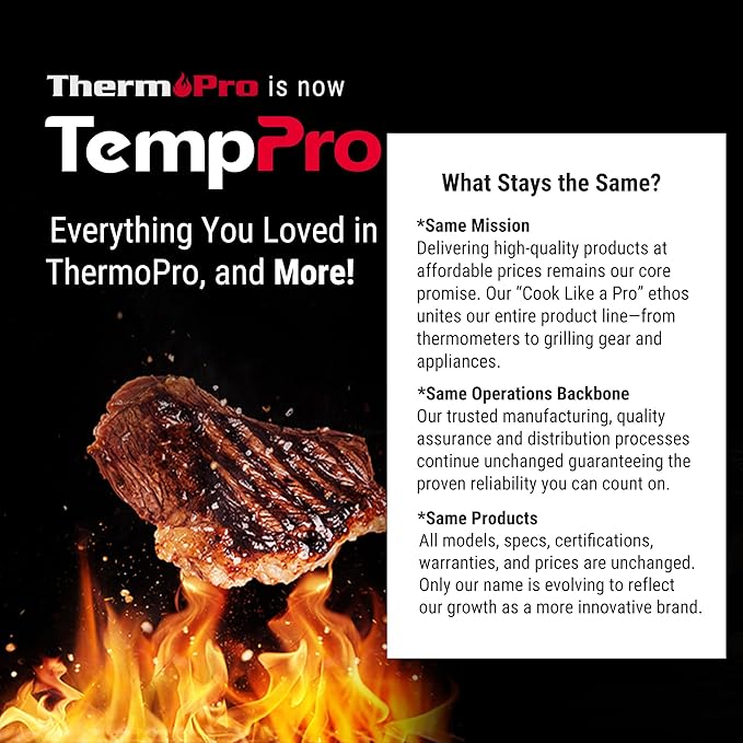 TempPro 932°F Heat Resistant BBQ Gloves, 17" Waterproof Oven & Grill Gloves, Oil & Slip-Resistant Neoprene Oven Mitts for BBQ, Fire Pit, Rotisserie, Smoker Accessories Gifts (Previously ThermoPro)