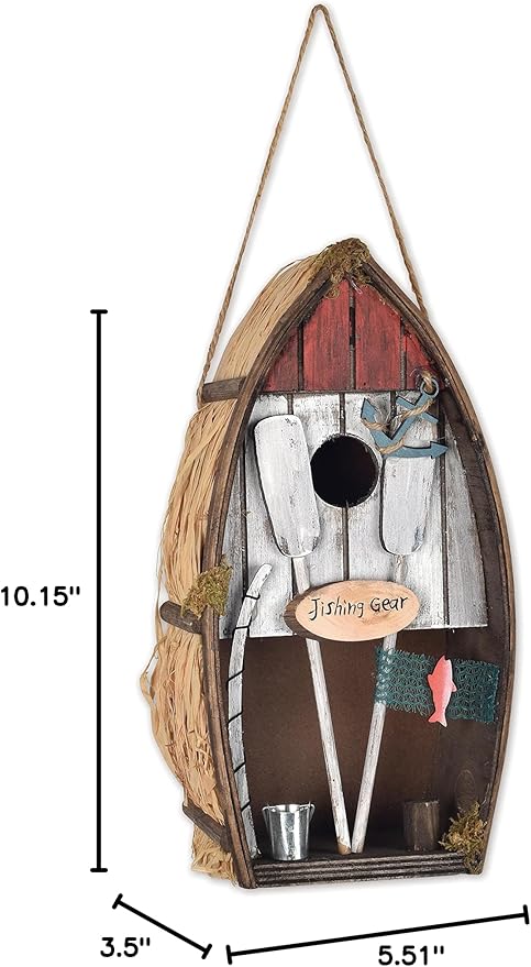 Sunset Vista Designs Welcome to The Woods Decorative Birdhouse, Rowboat