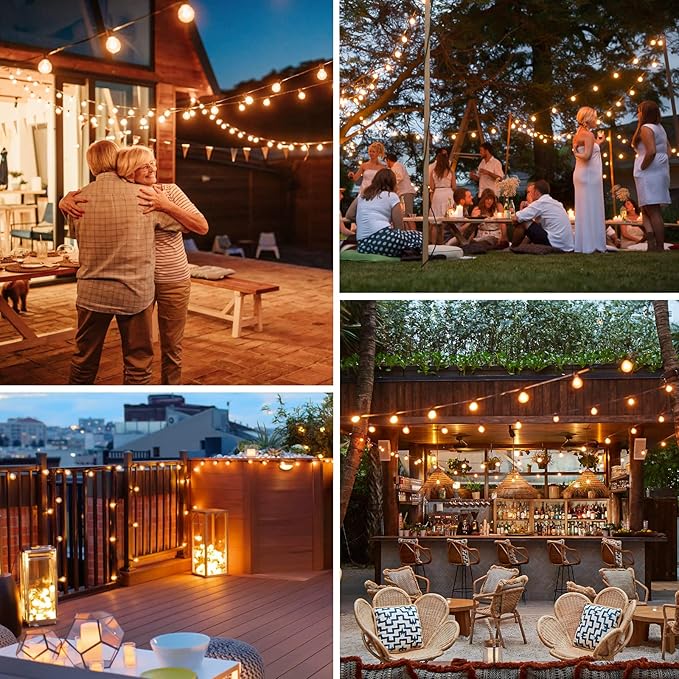 Bosceos 80FT Outdoor G40 LED Globe String Lights Dimmable Waterproof Shatterproof Light Strings with 40 Bulbs Connectable Commercial Hanging Lights for Christmas Patio House Backyard Balcony Party