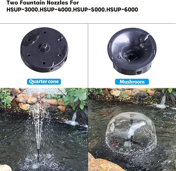 WaterRebirth (HSUP3000F) Submersible Water Pump With Fountain Jets - Pond Pump - Submersible Pump - Water Fountain Pump - Aquarium Pump (Pack of 5)