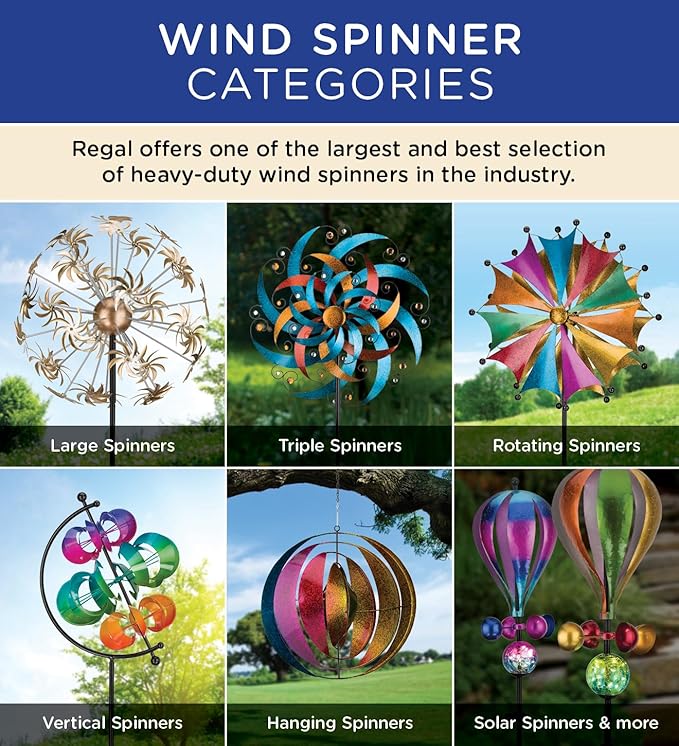 Regal Art & Gift Textured Flower Purple Wind Spinner - Metal Yard Decorations Outdoor | Kinetic Garden Spinner for Lawn, Pathway, or Flower Bed | Weather-Resistant Outdoor Sculpture
