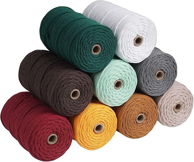 NOANTA Dark Purple Macrame Cord 4mm x 109yards, Colored Macrame Rope, Cotton Cord Macrame Yarn, Colorful Cotton Craft Cord for Wall Hanging, Plant Hangers, Crafts, Knitting