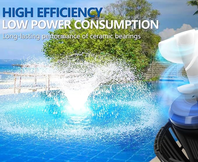 Pond Fountain Aerator, 20000 GPH Floating Aerating Pump, 50ft Power Cord, Time Control, Perfect for Ponds & Lakes