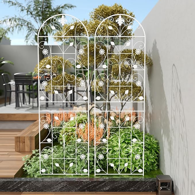 Trellis for Climbing Plants Outdoor, (2 Pack 70.8x19.6-inch), Generic Metal Garden Trellis, Rustproof, Easy Assembly,(White)