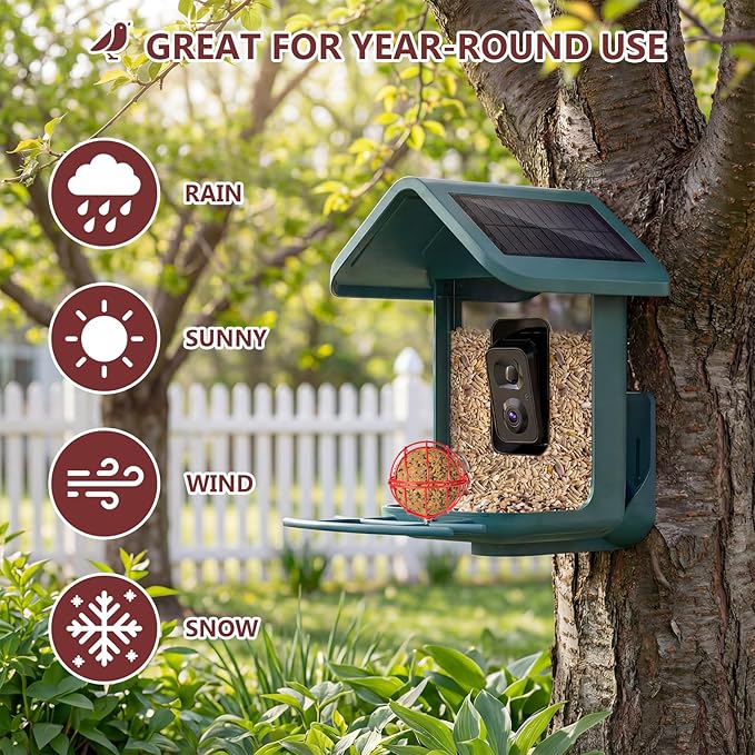 SheeChung Metal Suet Ball Holder Compatible with Bird Buddy,Smart Feeders Replacement Part with 5mm Screw Hole,Birds Buddy Accessories,Easy Attachment for Bird Feeders,Easy to Clean & Refill (Red)