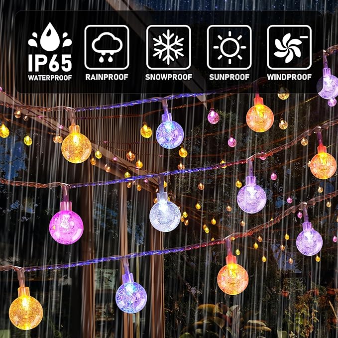 56FT Outdoor String Lights, 100 LED Patio Lights with Remote Control, Voice-Activated & Music Sync Mode, 16 Color-Changing Modes, Waterproof for Patio Garden Party Decor