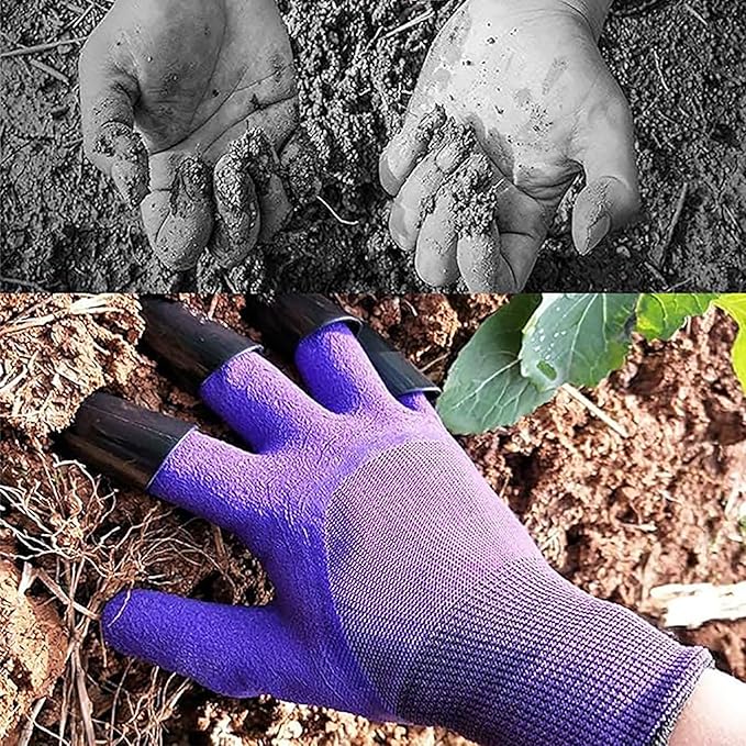 2 Pairs Garden Gloves,Gardening Work Gloves with Sturdy Claws Quick & Easy