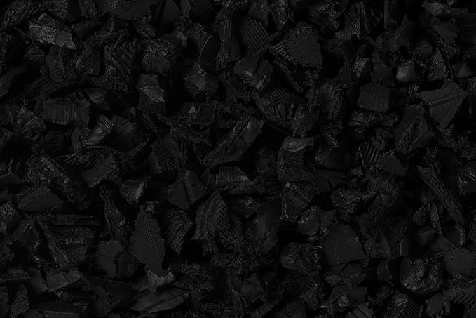 Playsafer Rubber Mulch Nuggets Protective Flooring for Playgrounds, Swing-Sets, Play Areas, and Landscaping (2,000 LBS - 77 CU. FT, Black)