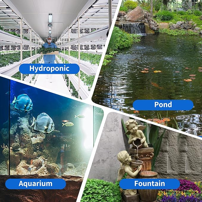 400GPH Submersible Water Pump(1500L/H,25W),Ultra Quiet Fountain Pump with 6.5ft High Lift, Pond Pump for Fish Tank, Pond, Aquarium, Statuary, Hydroponics