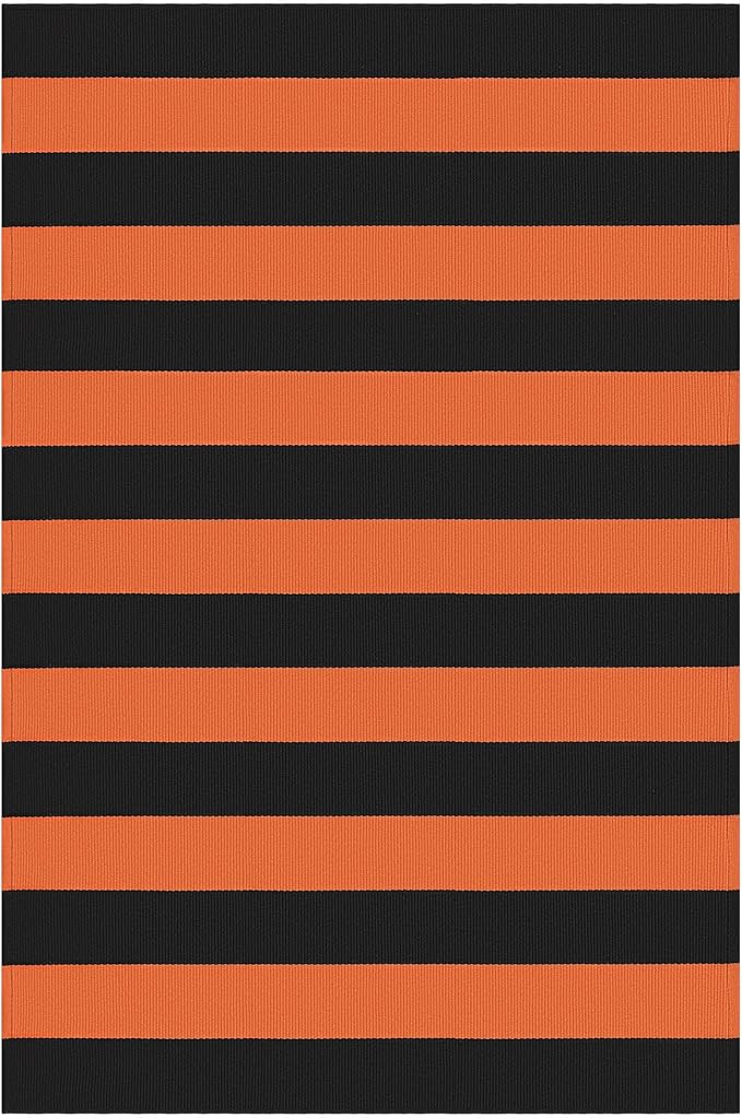 IOHOUZE Fall Door mat 3x5 Ft Orange Black Striped Area Rug Washable Front Porch Rug Striped Door Mat Outside Entrance Entryway Doormat for Fall, Halloween, Thanksgiving Porch Decor