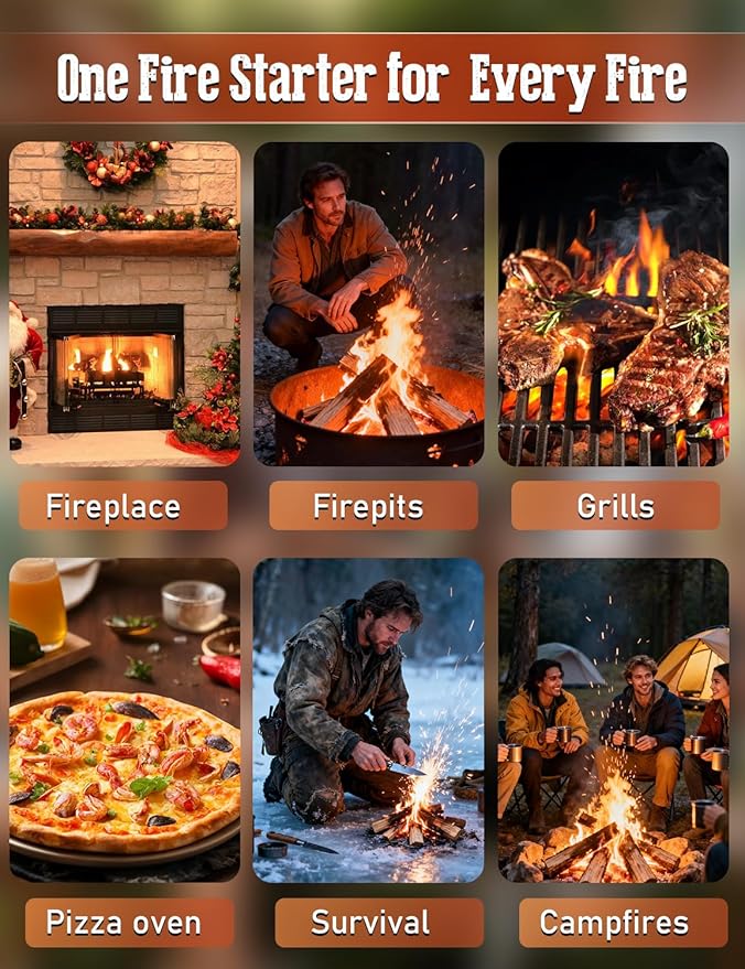 E500 Fire Starter - 400+pcs Natural Pine Fire Starters for Fireplace, Campfires, Fire Pit, BBQ, Pellet Stove, Wood, Pizza Oven - Chimney Charcoal Starter for Grill, 10lb Large Box, Quick Ignite