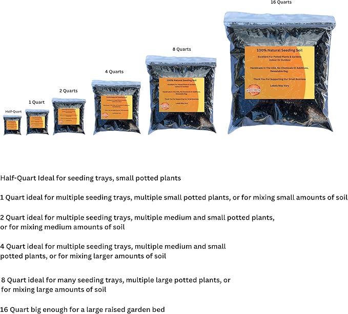 Premium Seed Starter Soil - Ideal for Seed Starting & Gardening - Complete Seed Starting Mix Included 1 Quart