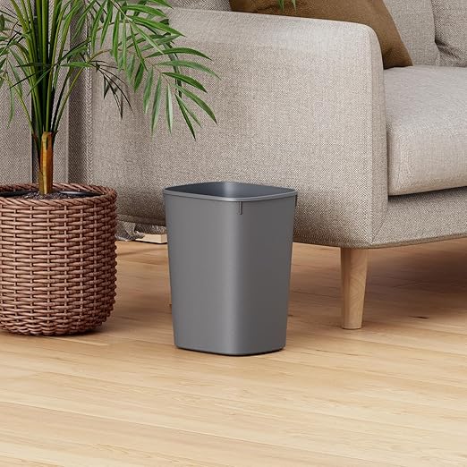 CEROELDA Small Bathroom Trash Can, 2.6 Gallon Slim Mini Garbage Can Small Trash Bin Plastic Waste Basket for Dorm Room, Bedroom, Office, Toilet (Grey)