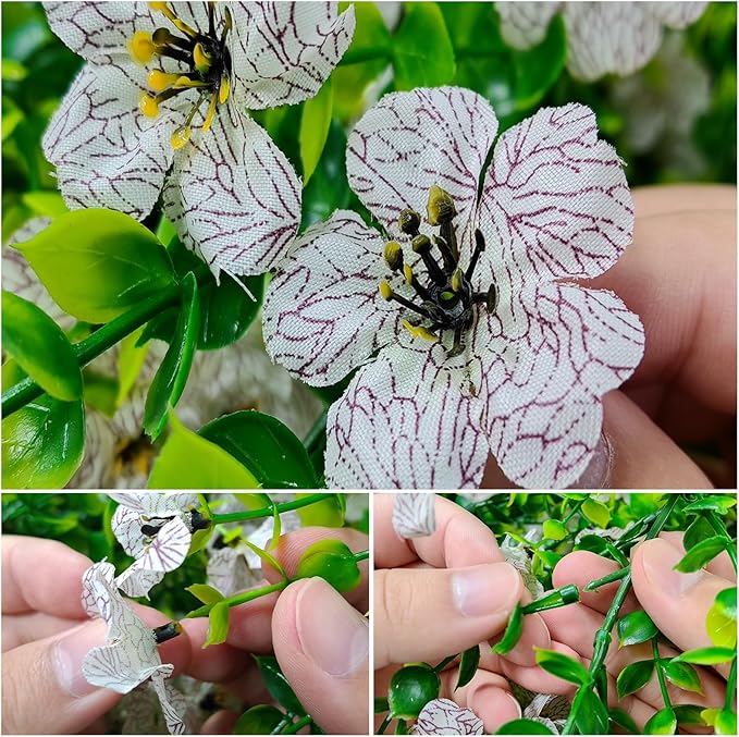 4 Pcs Faux Flowers Garland Plant, Artificial Vines Hanging Flowers Leaves Greenery Garland for Wedding Backdrop Arch Wall Decor, 6 Feet/pcs UV Resistant Indoor Outdoor