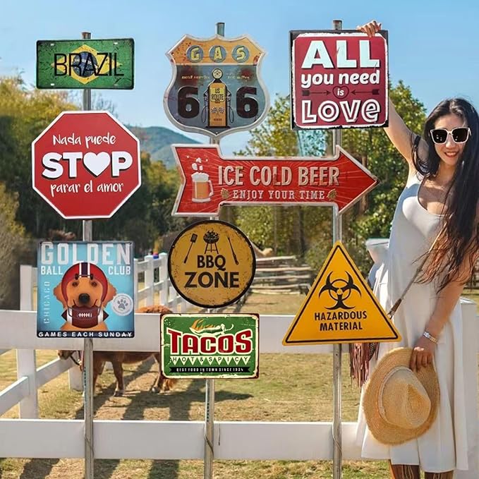 Taco Vintage Metal Tin Sign Retro Rustproof Funny Art Wall Decor Gift 8x20 Inch
