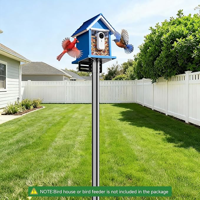 Bird House Pole Stand 79", Dia 1 Inch Smart Bird Feeder Pole, Feeding Station for Outdoors Heavy Duty, Compatible Post Mount