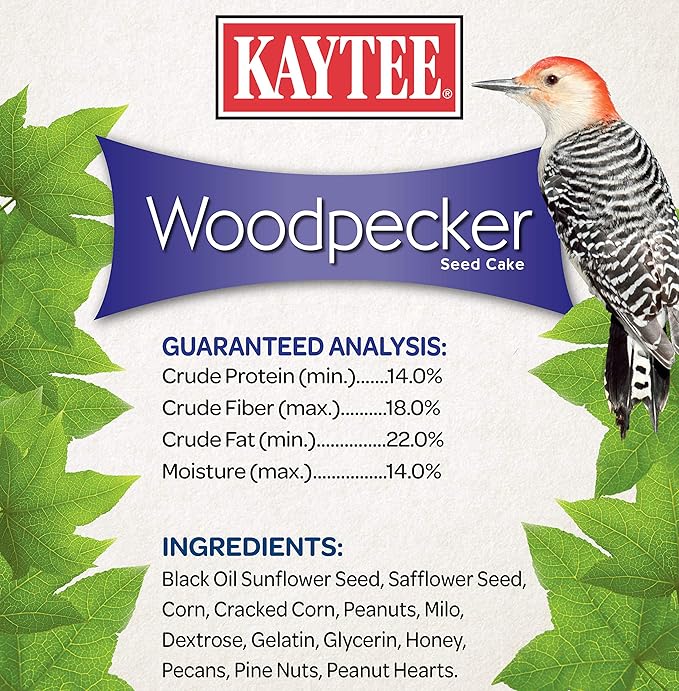 Kaytee Woodpecker Seed Cake, Wild Bird Food, 1.85 Pounds (Pack of 24)
