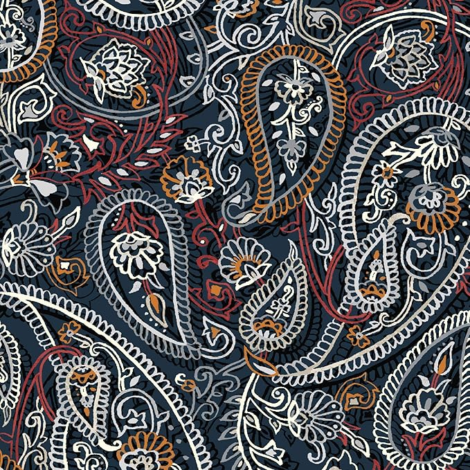 Arden Outdoor Deep Seat Cushion Set, 24 in x 24 in, Weather-Proof, Rain-Proof, Fade Resistant Patio Cushion for Chair, Sofa, and Couch Navy Palmira Paisley