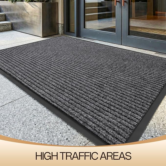 Amyracel Front Door Mat Indoor Outdoor Entrance, 36" x 72" All-Season Waterproof Doormat for Enterway, Heavy Duty Commercial Floor Mat, Fade Resistant, Rubber Back, Low Profile, Easy Clean