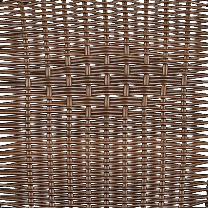 Flash Furniture Lila 3-Piece 28" Square Indoor/Outdoor Patio Table and Chairs Set, Glass Metal Bistro Table and 2 Stacking Rattan Chairs, Brown