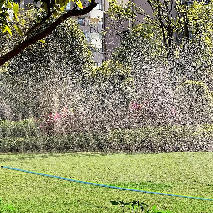 Sprinkler Hose 50FT, Heavy Duty Watering Hoses, Efficient Irrigation Tubing for Garden Lawn Sprinklers System with 20 Pack Staples