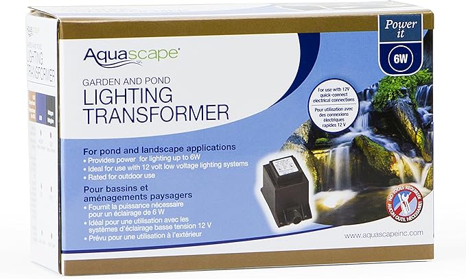 Aquascape 98375 6-Watt Quick Connect Outdoor Low Voltage Lighting LED Transformer