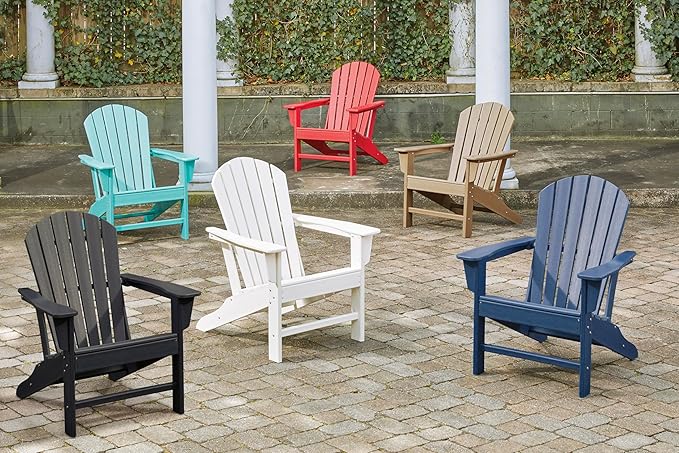 Signature Design by Ashley Outdoor Sundown Treasure HDPE Patio Adirondack Chair, Blue