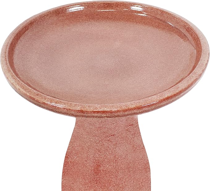 Sunnydaze 21" H Ceramic Bird Bath for Outside - Hand-Painted Outdoor Bird Bath Bowl, UV/Frost-Resistant Finish - Lava