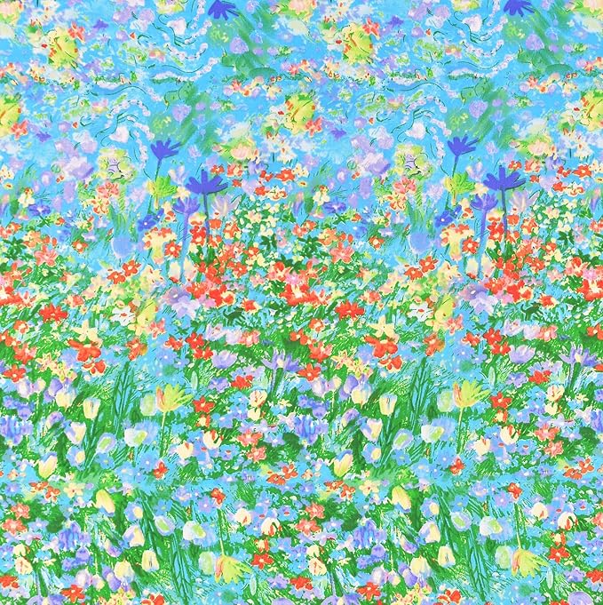 Scientific Sleep Green Garden Flower Lake Impressionism Cute Fun 100% Cotton Cozy Twin Bed Sheet Set, Flat Sheet & Fitted Sheet & Pillowcase Kids Girls Bedding Set (Green Garden, Twin)