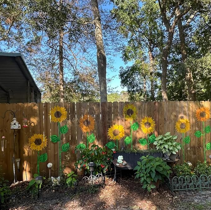 Large Flower Stencils for Wood Fence Sunflower Stencil for Painting on Walls Furniture Fabrics DIY Decor