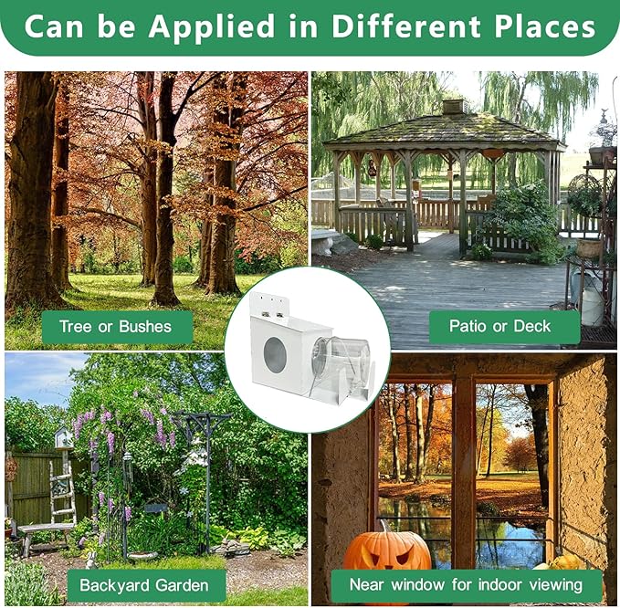 Squirrel Feeder,Metal Squirrel Feeders for Outside,Sturdy Squirrel House with Plastic Removable Nut Peanuts Storage Bottle,Weather-Proof Squirrel Feeders for Outdoors Easy to Fill and Clean