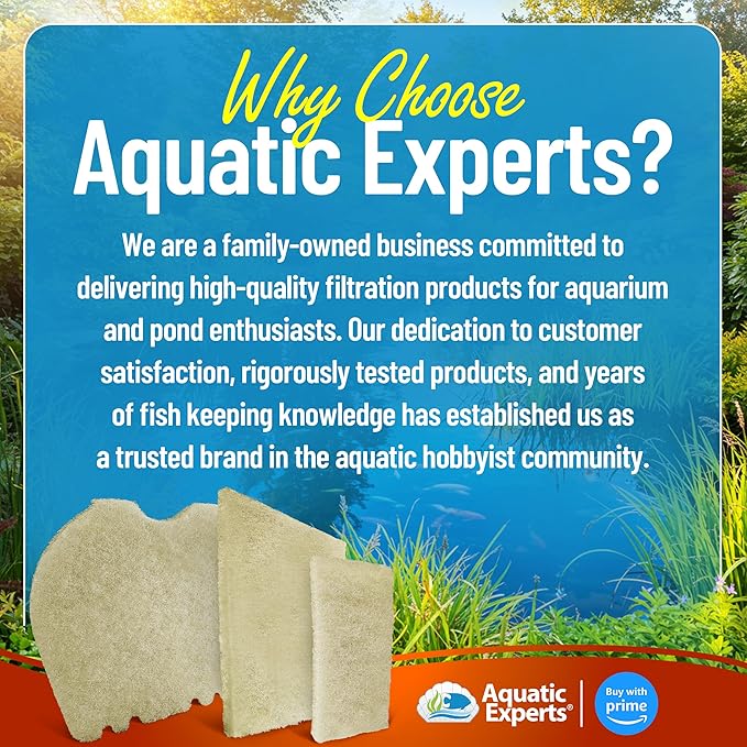 Aquatic Experts Beige COARSE Pond Filter Pad - 1.25 inch Thick - Compatible with Savio Standard Skimmerfilter RS020 Filter Media Pad - Made in USA (14" x 18" - 3 Pack)