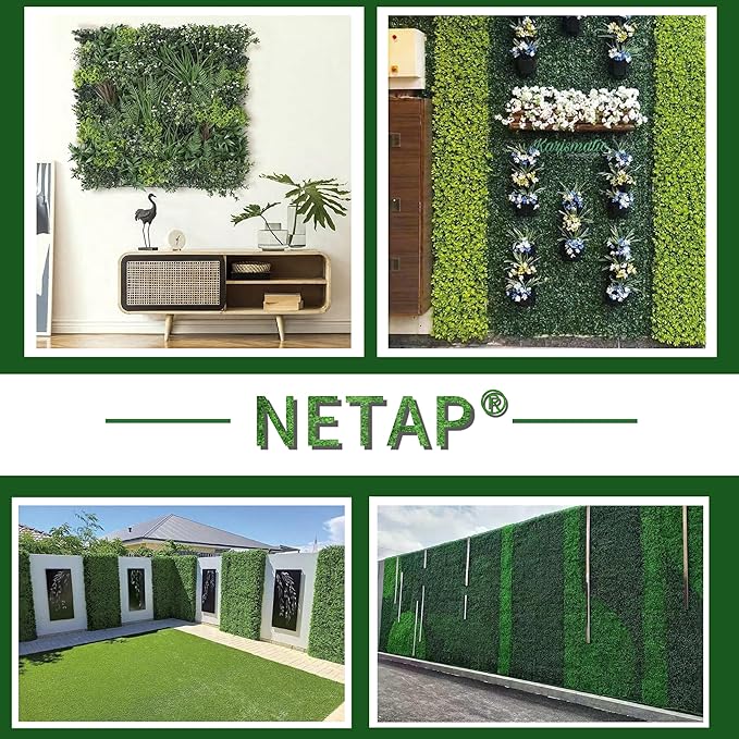 Grass Wall Panels Backdrop,10"x 10"(24Pcs) Artificial Faux Boxwood Panels for Outdoor Indoor Green Wall Decor,Party Wedding Backyard Fence Decorations