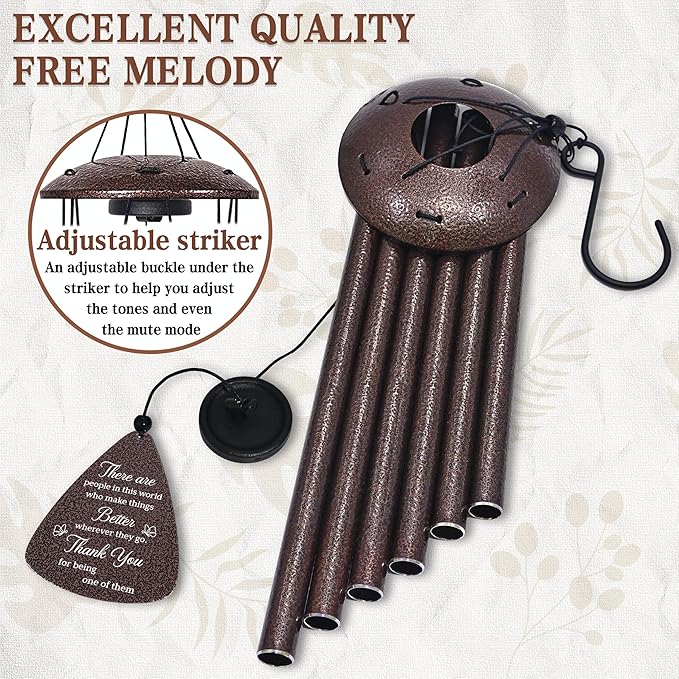 Thank You Gifts for Women Men, 32" Wind Chimes Thank You Gift, Appreciation Gifts for Employee Coworkers Pastor Teachers Colleague, Thanksgiving Day Hostess Gift for Family Friends, Home Decor