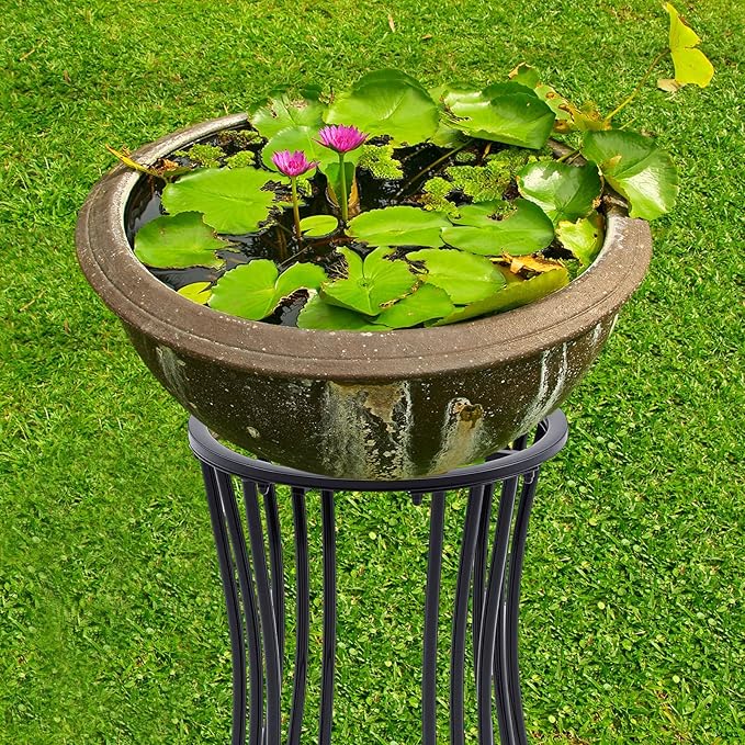 Mini Pond Kit Stand 16 Tall Garden Pond Stand for Indoor Waterfall Holder Garden Rack, Black
