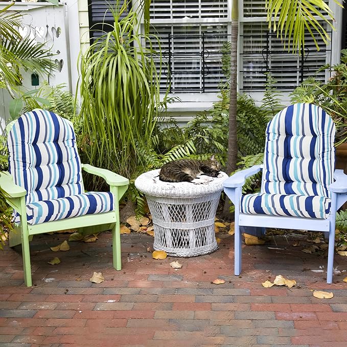 Enipate Weather Resistant Adirondack Chair Cushions High Back Rocking Chair Cushion Indoor Outdoor Patio Tufted Thicken Lounge Cushion Seat Pad