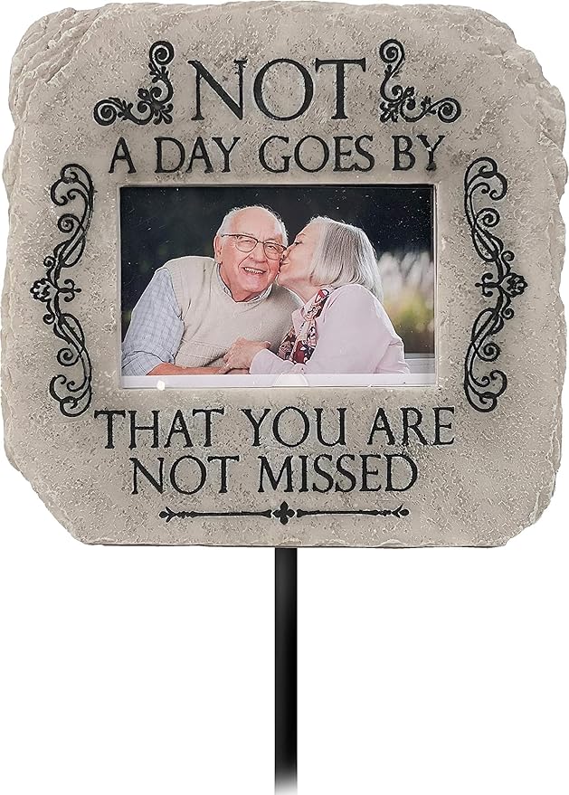 Spoontiques - Not a Day Goes by Garden Stake - Garden Décor - Decorative Stake for Lawn and Yard - Gray