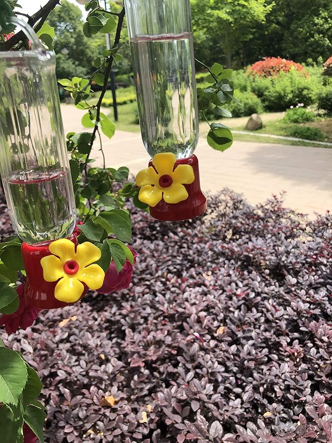 Mini Hummingbird Feeder 4 Pack 2.3oz Small Nectar Plastic Red Cute Hummingbird Feeders with Hanging Wires for Outdoor