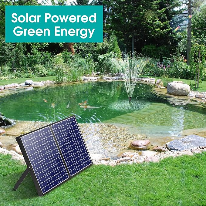 Biling Solar Pond Filter with Water Pump, Solar Fountain Pump Kit: 30W Solar Panel, Pond Filter Box, 360 GPH Water Pump for Outdoor Pond Pool Garden Water Feature Waterfall