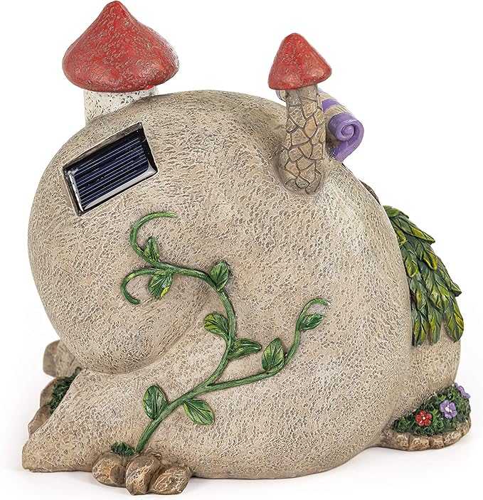 VP Home Snail Shell Fairy Cottage Solar Light for Home and Outdoor Decor, Snail Shell Solar Powered Flickering LED Garden Light Cottage Backyard Decoration Lawn Ornament
